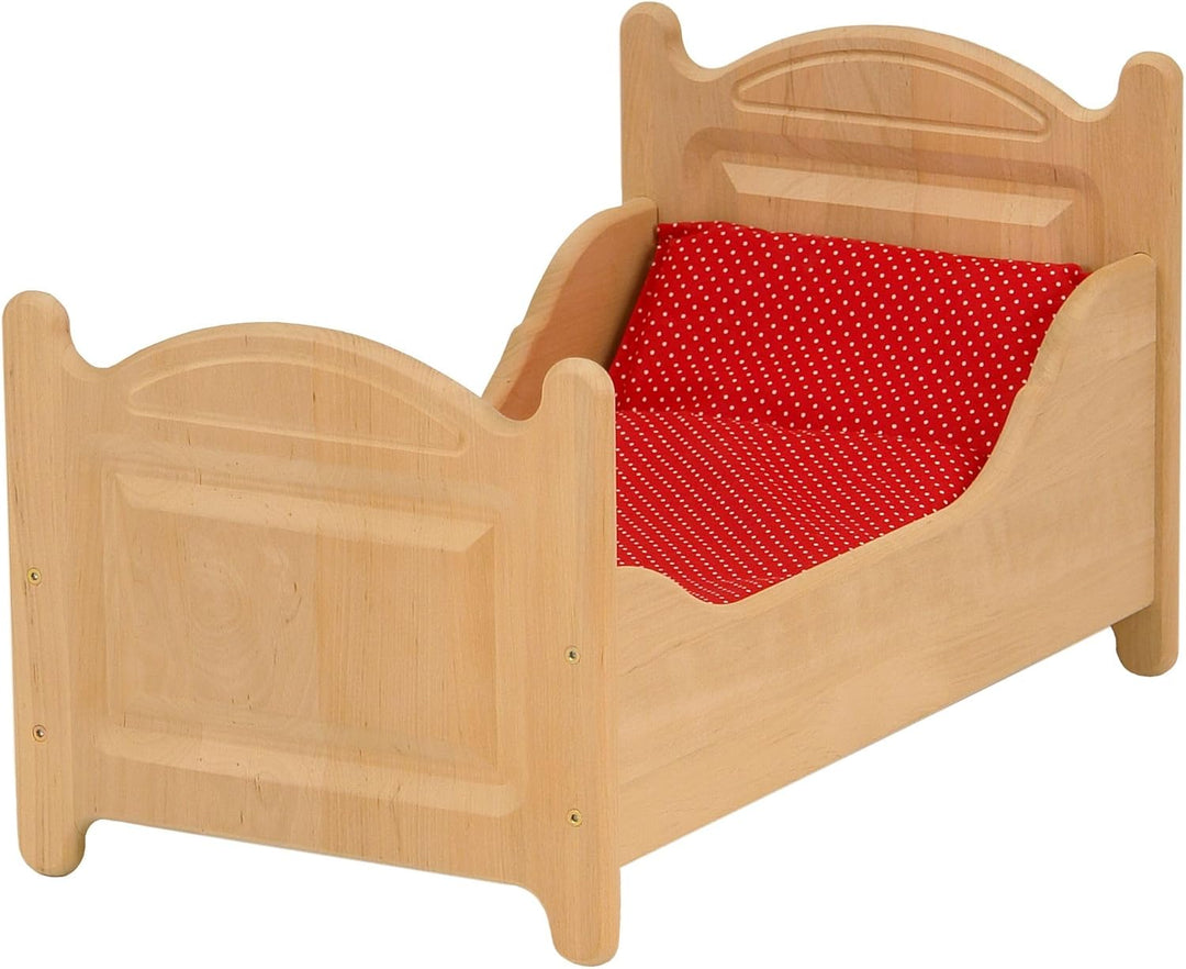 Drewart 933-3000 Puppenbett aus Holz, Holzspielzeug Puppenmöbel