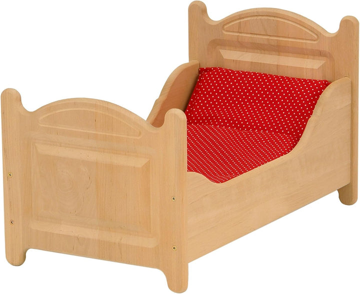 Drewart 933-3000 Puppenbett aus Holz, Holzspielzeug Puppenmöbel