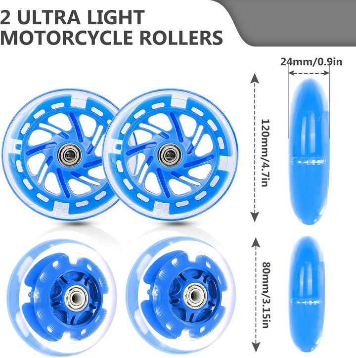 Leuchtende Scooter Räder, 2 Paar Led Scooter Rollen Räder, 80mm,120mm Scooter Ersatzräder, Stunt Sco