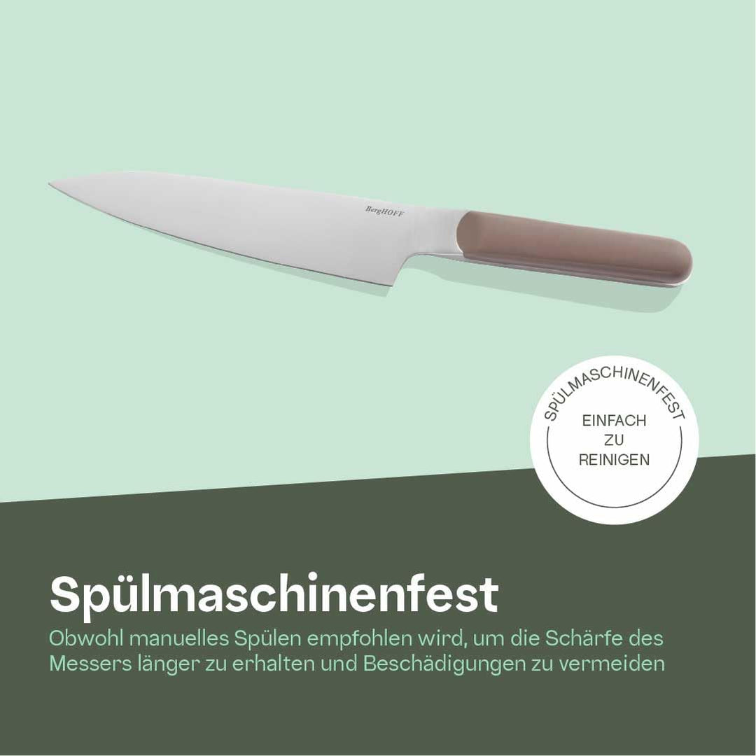 Berghoff Home Kochmesser 19,6cm - Edelstahl Küchenmesser - Messer scharf - Fleischmesser - Aubergine