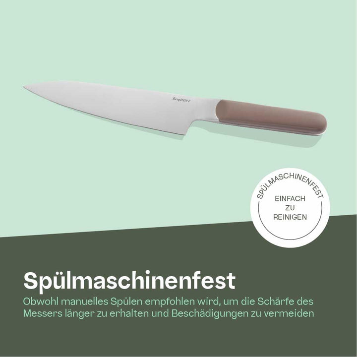 Berghoff Home Kochmesser 19,6cm - Edelstahl Küchenmesser - Messer scharf - Fleischmesser - Aubergine