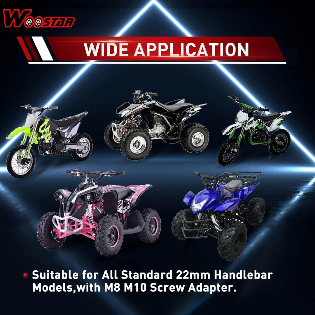 WOOSTAR 7/8" Motorrad Lenkererhöhung 10mm Seitenspiegel mit Konverter Gewindeschrauben M10 auf M8 Er