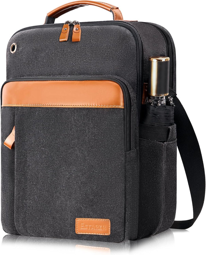 ESTARER Umhängetasche Herren, Schultertasche 13 Zoll kleine, Herrentasche Kuriertasche aus Canvas fü