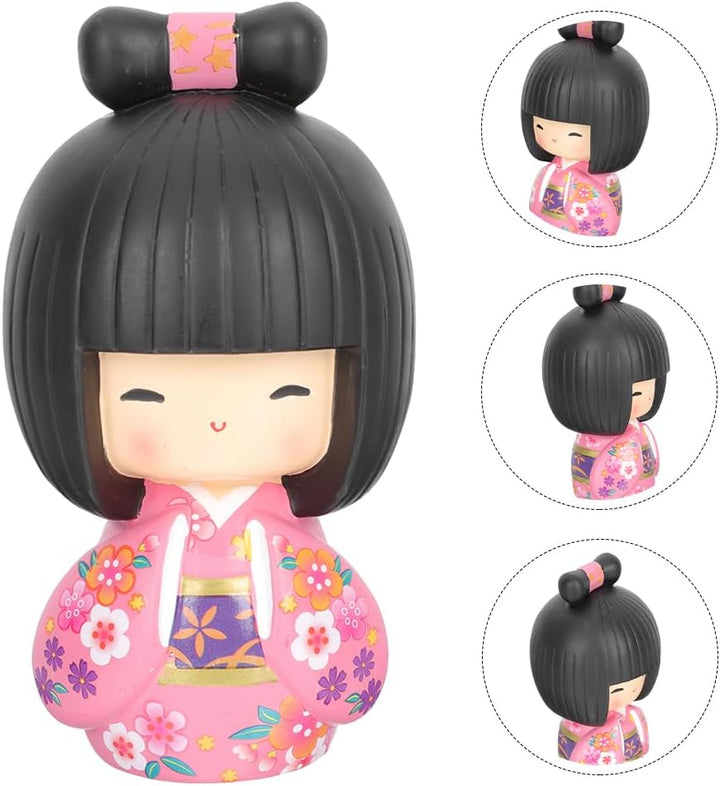 BESPORTBLE Japanische Kokeshi Puppen Geisha Figur Miniatur Kimono Puppen Geisha Puppe Deko Sammelfig