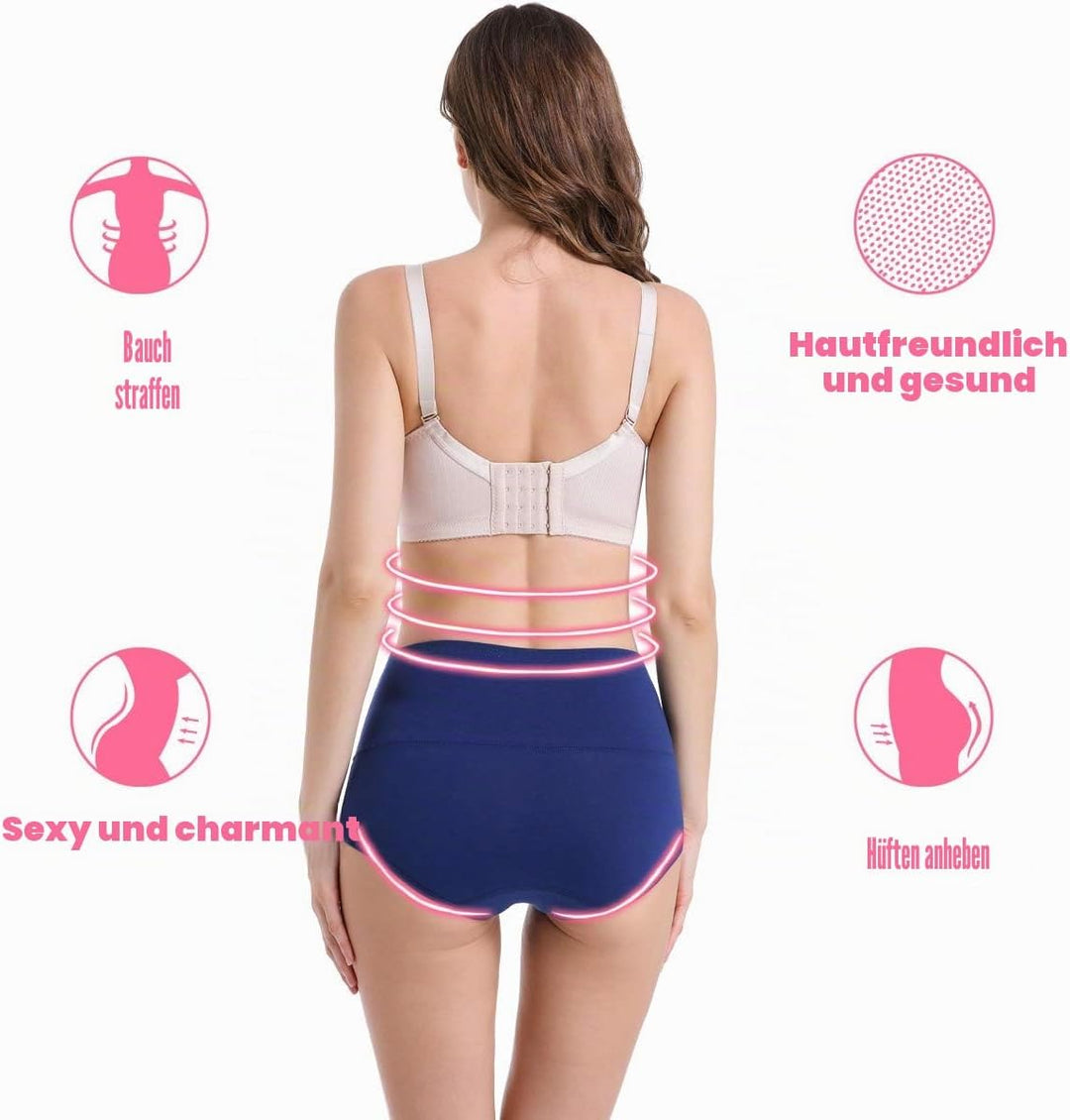 YaShaer Unterhosen Damen Baumwolle Hohe Taille Slips Hoher Taillenslip für Frauen Mehrpack L Mehrfar