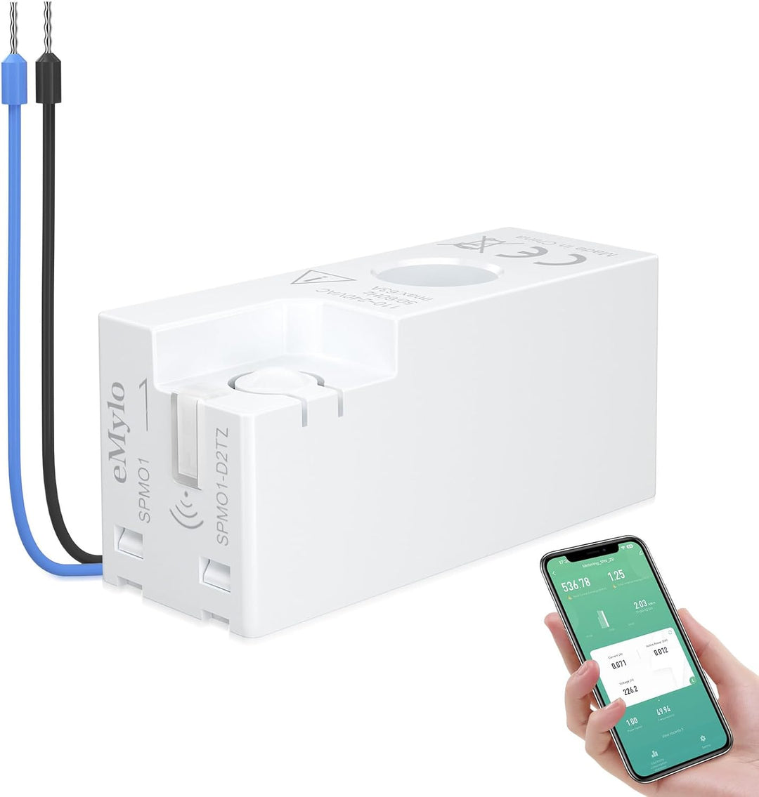 eMylo Smart Zibee Energiemessgerät Mini-Stromverbrauchsmessgerät 99% hohe Genauigkeit 1 Phasen Echtz