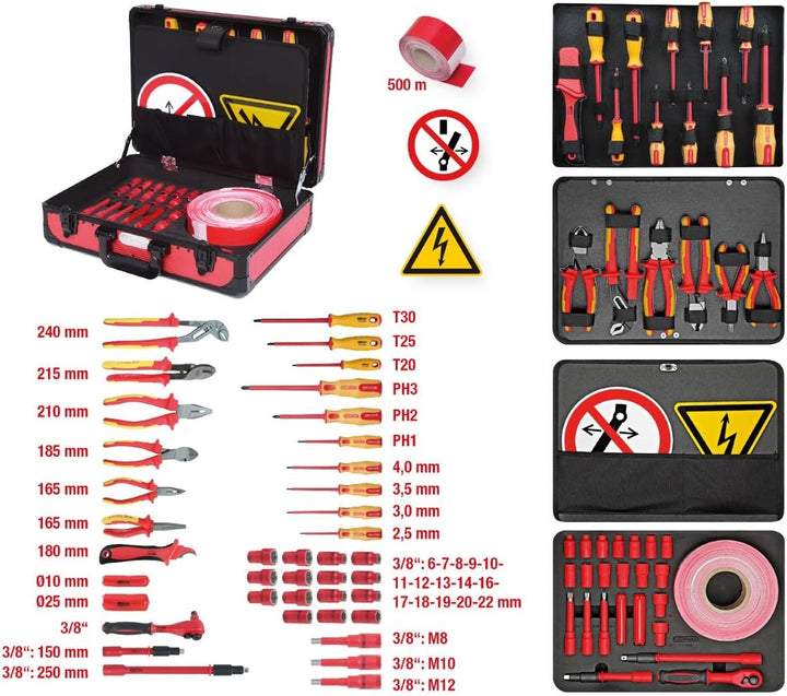 KS Tools 117.1890 Isolierter Werkzeug-Satz für Hybrid- und Elektrofahrzeuge, 43-tlg