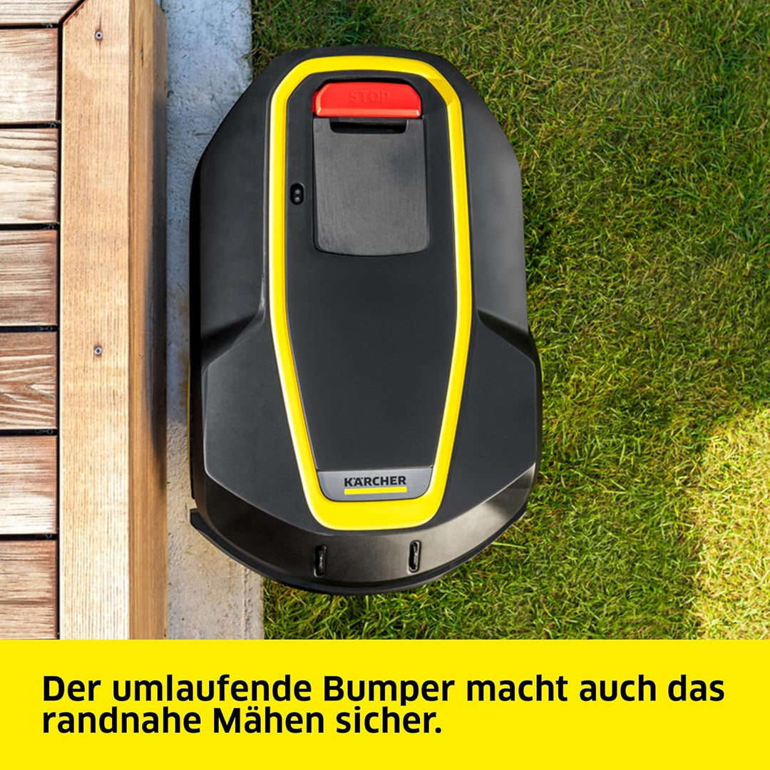 Kärcher Mähroboter RCX 4, ohne Begrenzungskabel, Flächenleistung: 1.500 m², Paralleles Bahnenfahren,