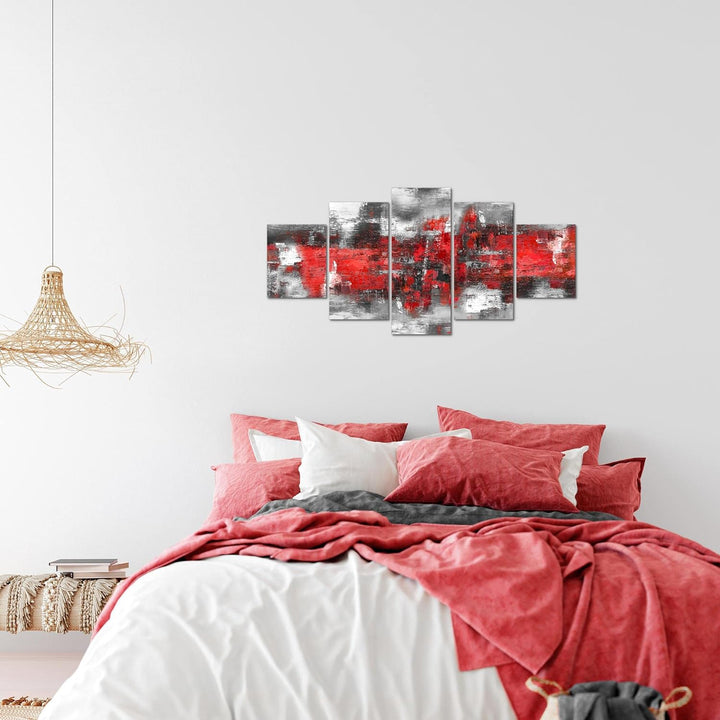 Runa Art Wandbilder Abstrakt 5 Teilig Bild auf Vlies Leinwand Deko Wohnzimmer Schlafzimmer Gemälde R