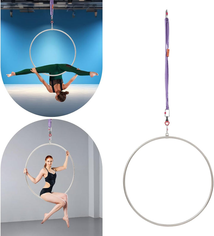 Aerial Hoop Set Einfachpunkt Luftring 95 cm Durchmesser | Einpunkt Hooping Luftakrobatik Ausrüstung,