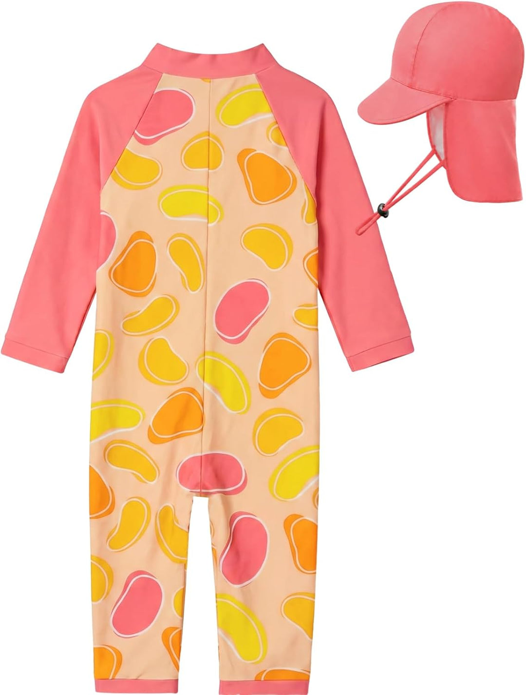 weVSwe Baby Mädchen Langarm Badeanzug UV-Schutz UPF 50+ Einteiler mit Kleinkind Sonnenhut Flap Cap 0