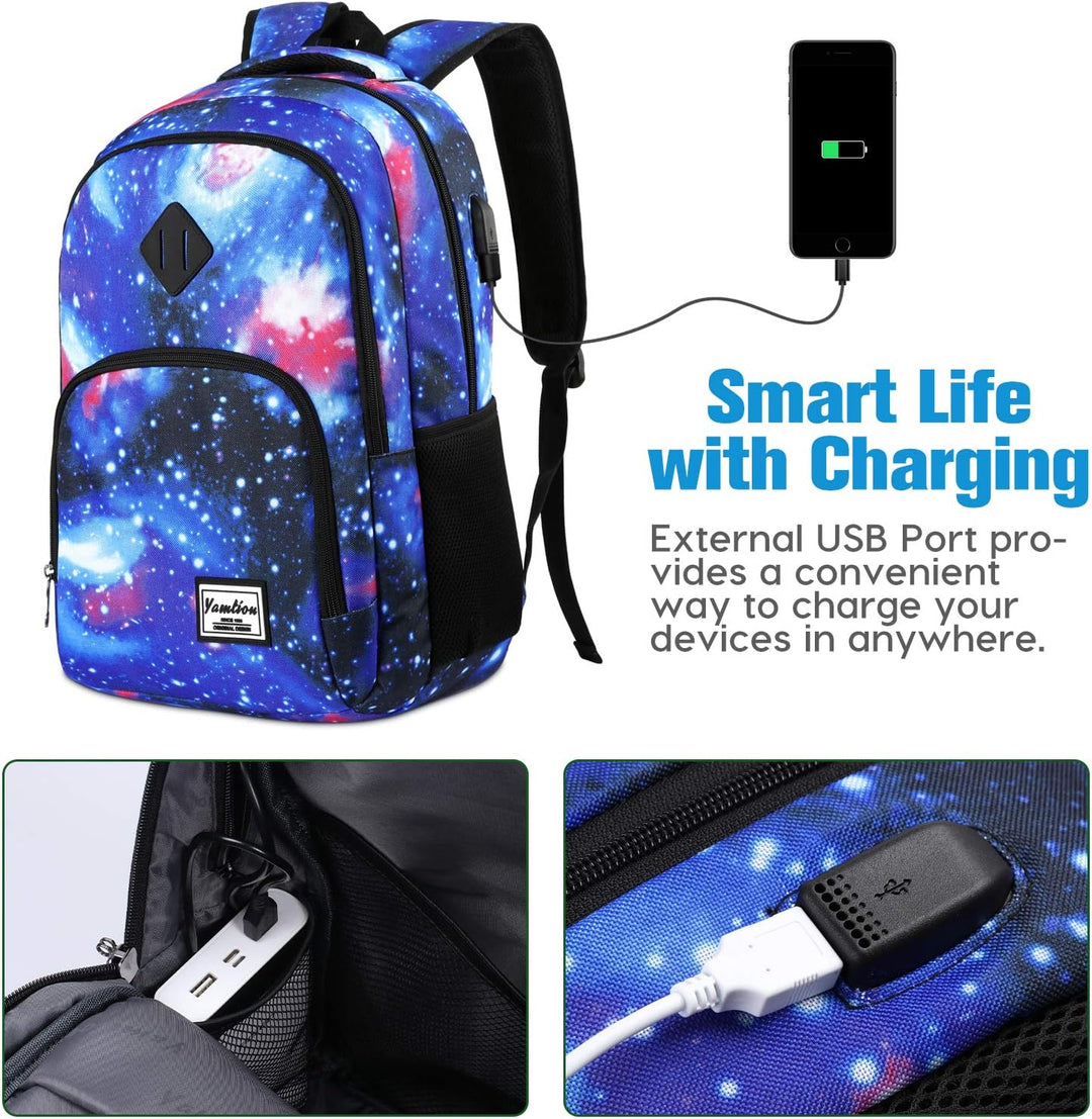 YAMTION Schulrucksack Mädchen Teenager,Schulrazen Teenager Schultasche Jungen Teenager mit 15.6 Zoll