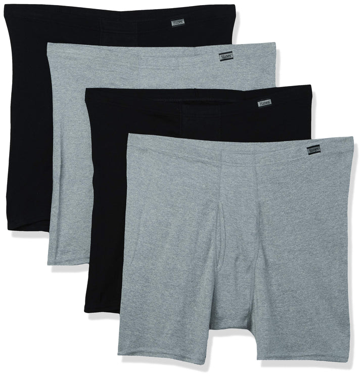 Hanes Herren Boxershorts Tagless Comfort Soft, 4er-pack Schwarz/Grau/Rot