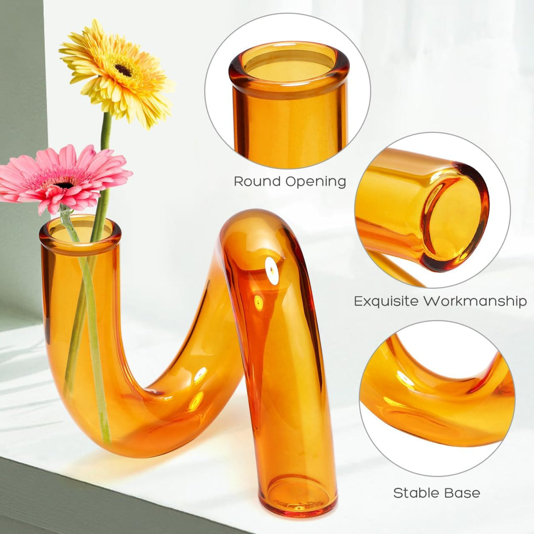Klare Glasvase Unregelmässige Verzerrung Blumenvase Kreative Vase für Blumen Modernes Dekoratives Äs