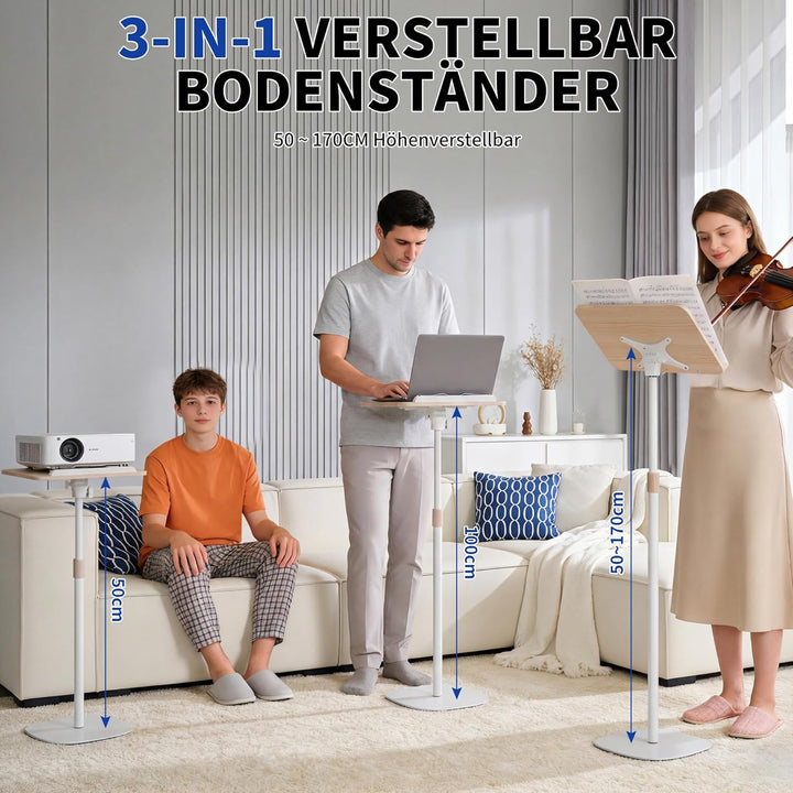 OUUTMEE Lesebuchständer, anhebbarer Beistelltisch, Winkelverstellung, Metallstruktur, Laptop, Kochbu