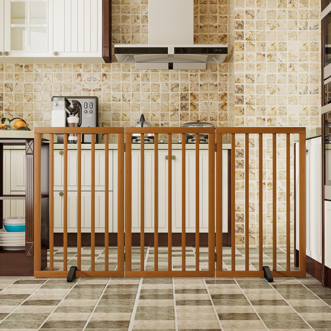 Freistehendes Hundegitter, Faltbares Hundebarriere für Tür,Treppen,Flur,Küche &amp; Schlafzimmer, Freist
