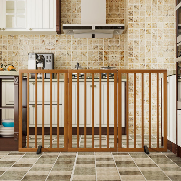 Freistehendes Hundegitter, Faltbares Hundebarriere für Tür,Treppen,Flur,Küche &amp; Schlafzimmer, Freist