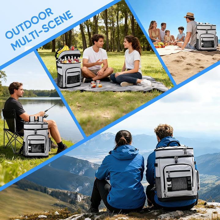 Kühlrucksack 30L, Grosser Isolierte Kühltasche für Herren und Damen, auslaufsicher Wasserdichter, Is