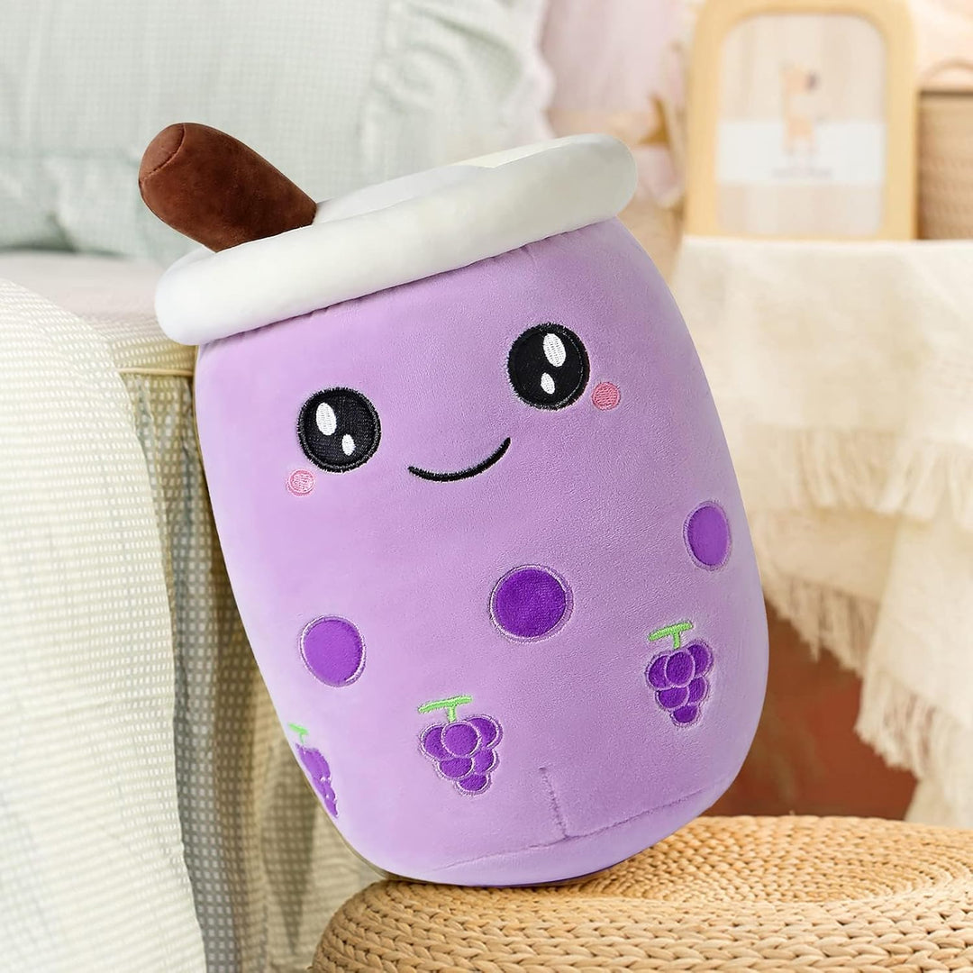 shownicer Plüschtier Stofftier Boba Tea 50cm, Kuscheltier Plüschkissen Spielzeug Bubble Tea, Geschen