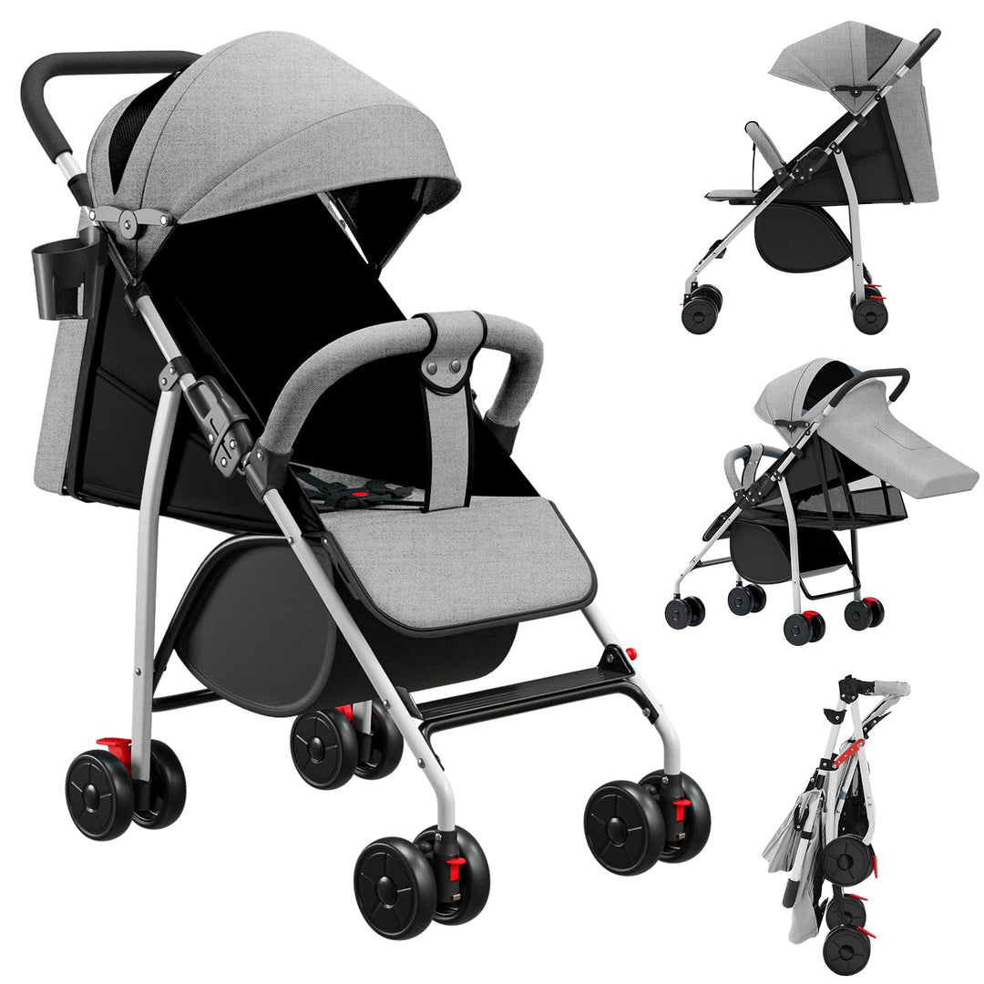 Kinderwagen für Kinder ab 6 Monaten, Sitzen/Liegen, verstellbarer Gurt, lockern zum Liegen, Anziehen