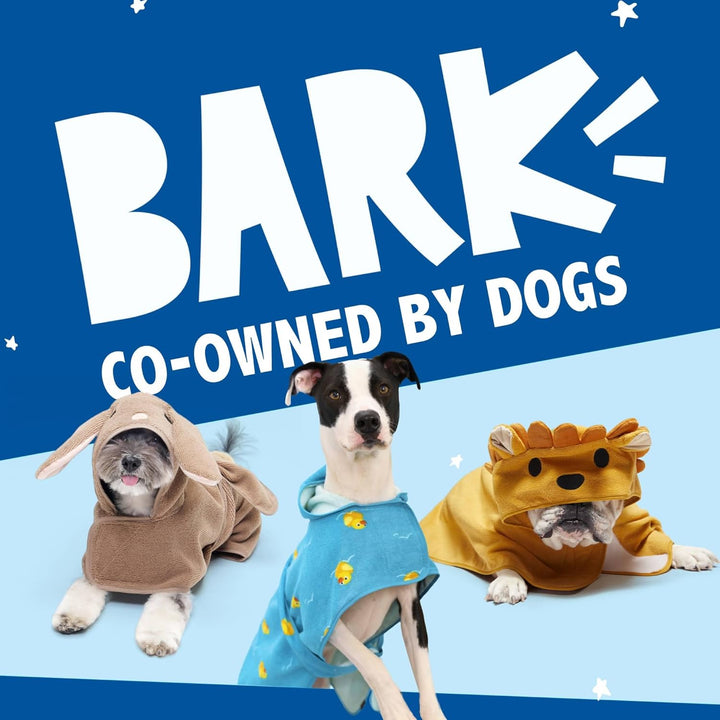 BarkBox Premium Saugfähiges Hundebademantelhandtuch mit Kapuze – schnell trocknendes Haustierhandtuc