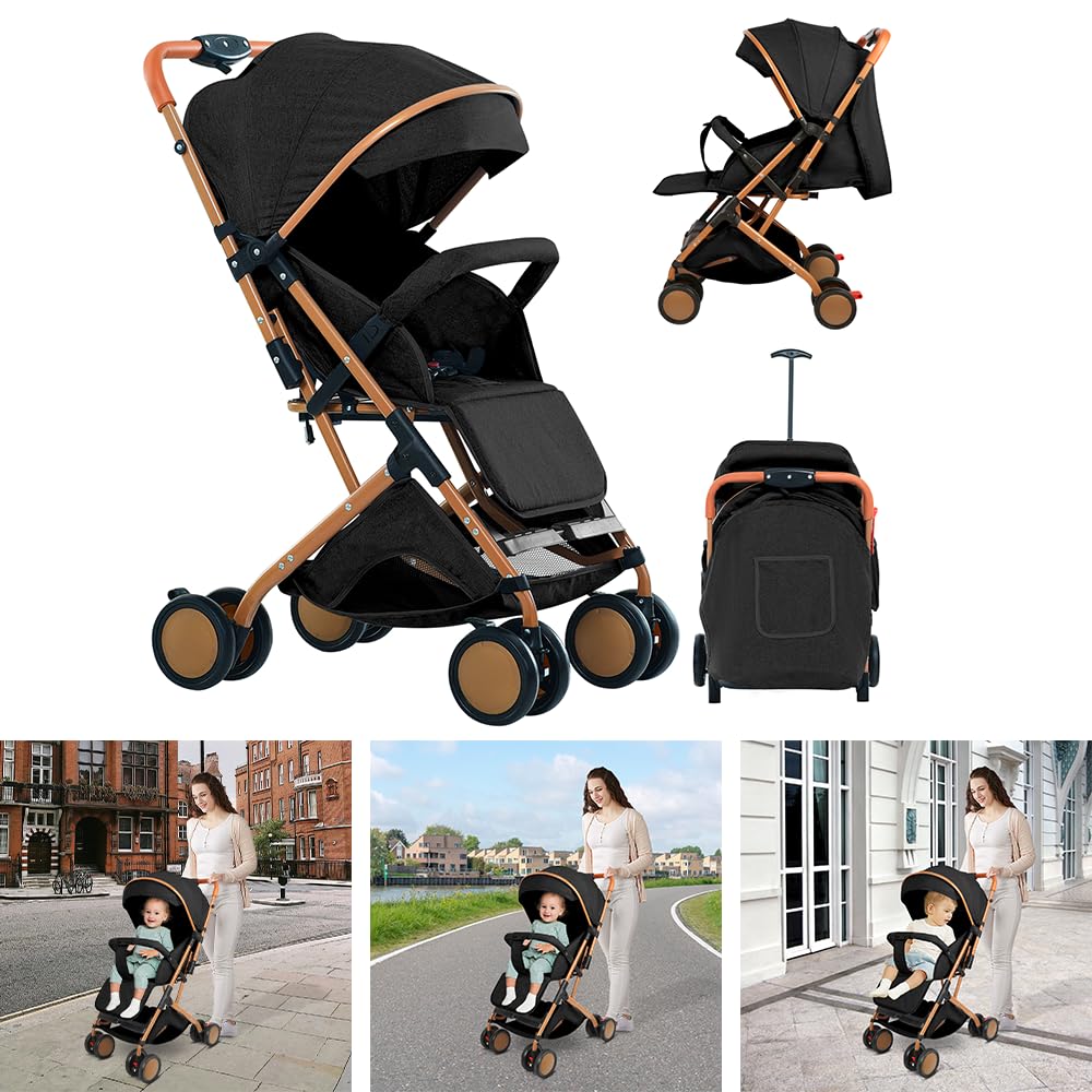 Kinderwagen für Babys, Kinderwagen mit Sonnenschirm, faltbarer Kinderwagen mit Baumwollpads und Mosk