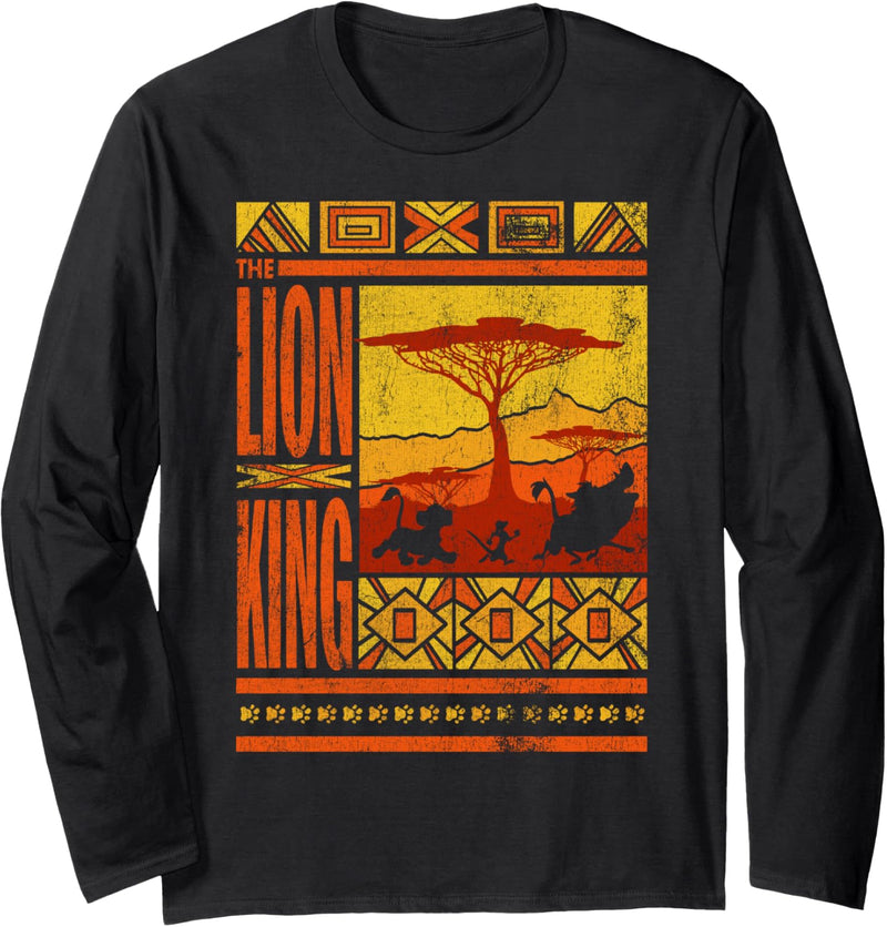 Disney The Lion King Sunset Tones Group Shot Silhouette Langarmshirt