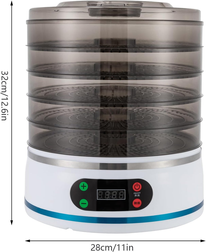 Dörrautomat mit 5 Ablagen, 35-70 ℃ Einstellbare Temperatur Food Dehydrator, Zeiteinstellung 1-72 Stu
