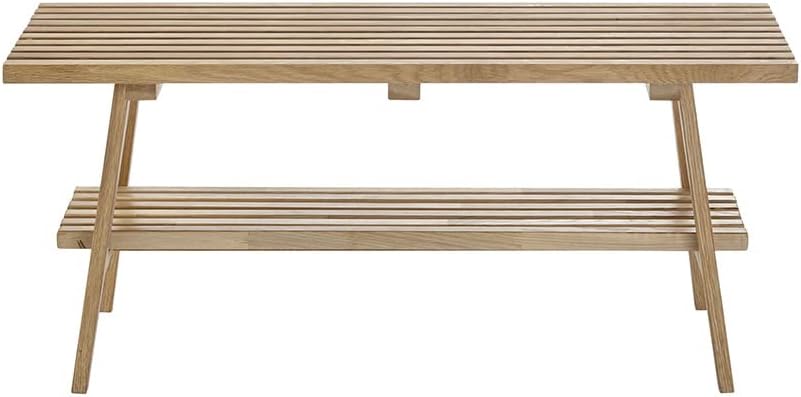 Robas Lund Garderobensitzbank Eiche Massivholz, Belastbarkeit 110 kg, BxHxT 100x45x35 cm