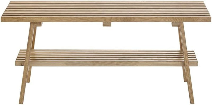 Robas Lund Garderobensitzbank Eiche Massivholz, Belastbarkeit 110 kg, BxHxT 100x45x35 cm