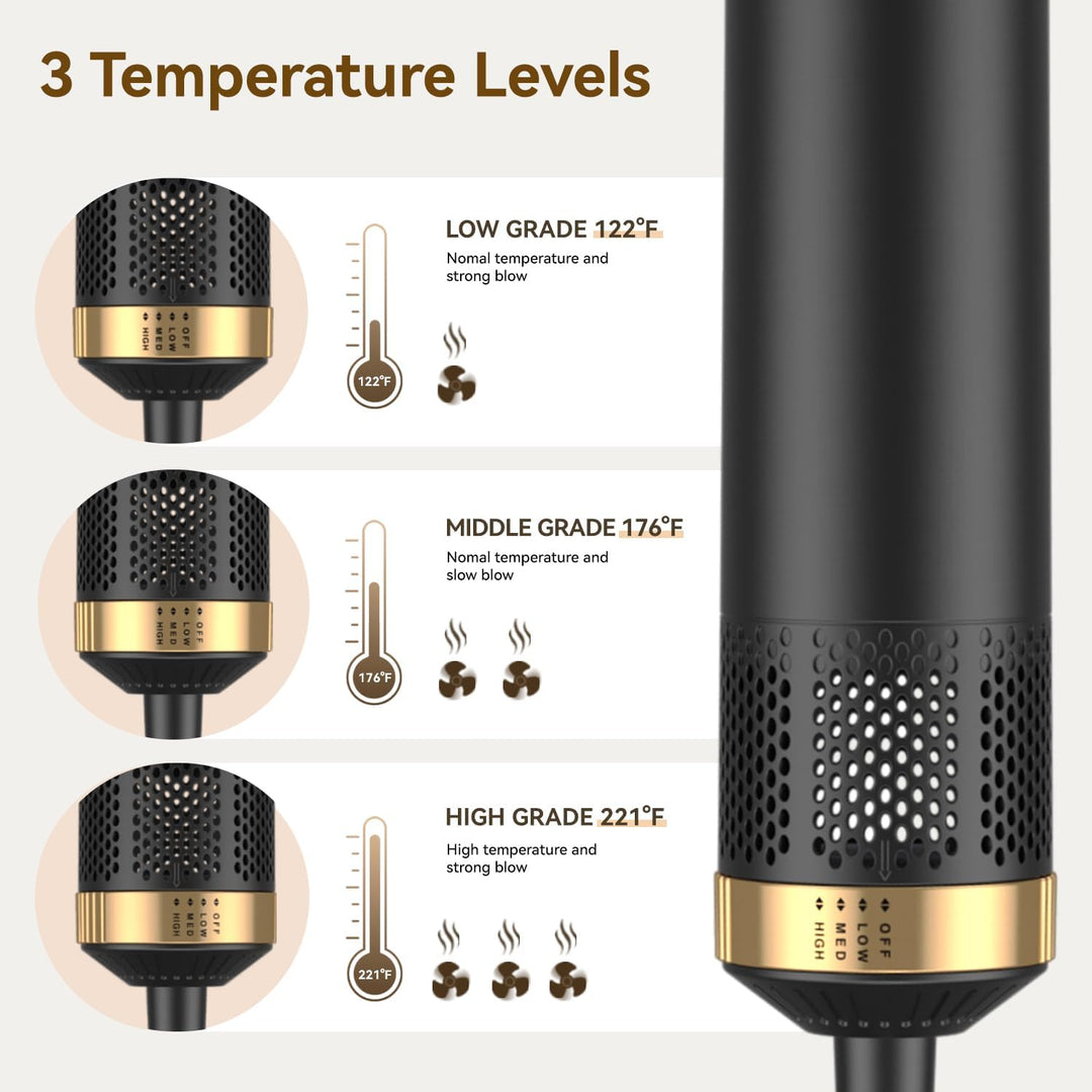 5 in 1 Hairstyler, Airstyler, Lockenstab Automatisch, Rundbürstenföhn, Warmluftbürste, Air Styler Fö