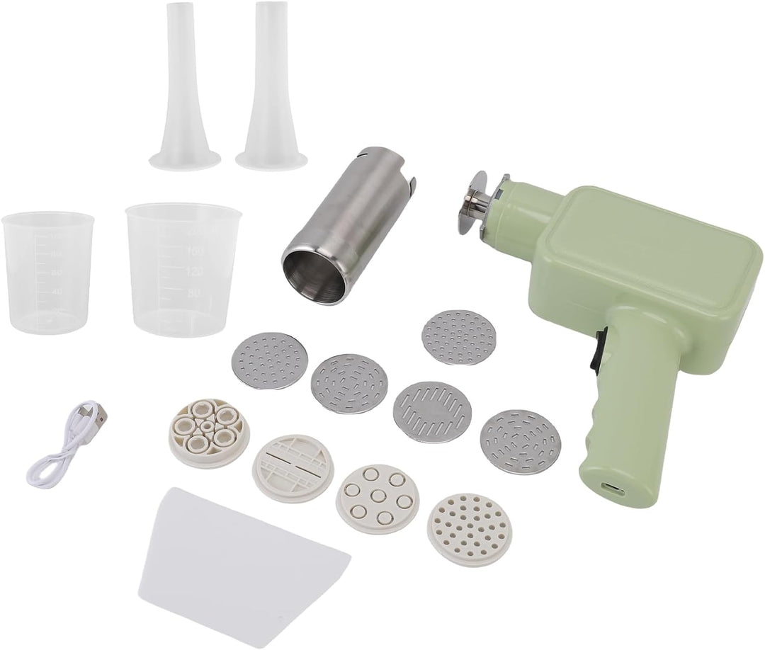 Kabelloser Hand-Nudelmacher, tragbare elektrische Nudelmaschine mit 9 Nudelformen, 2 Wurstherstellun
