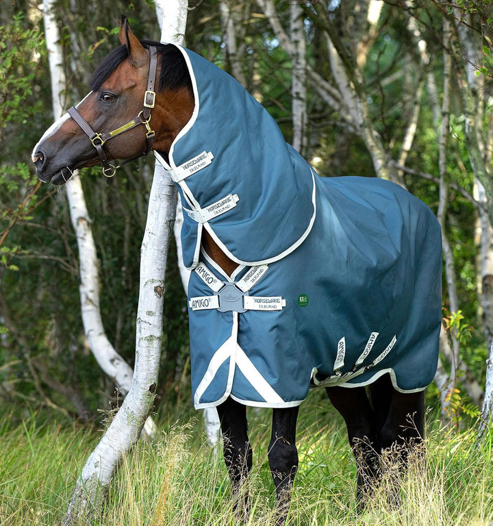 Horseware AmEco Bravo 12 Plus Turnout 0g - Teal/Grey 155/206 Cm, 155/206 Cm