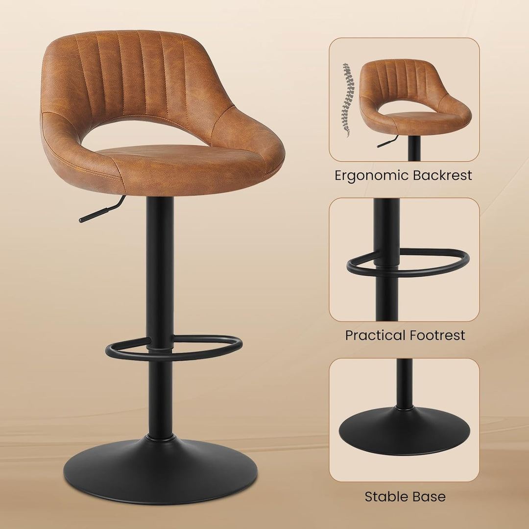 EUGAD 0667BY-2 2X Barhocker Designer Hocker Tresenhocker Bistrohocker 360° drehbar stufenlos höhenve