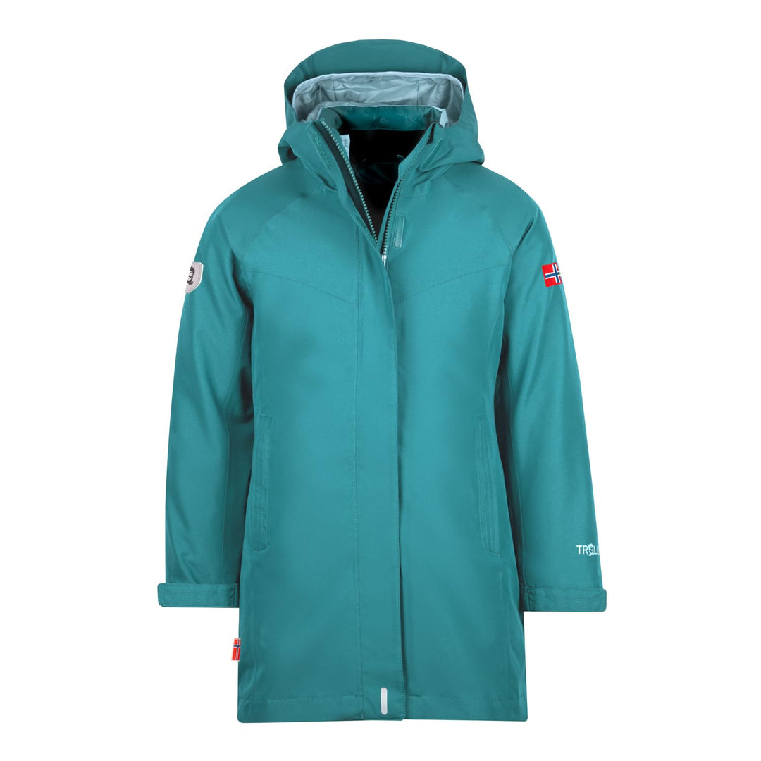 Trollkids 3in1 Mädchen Mantel Senja 92 Teal-Grün, 92 Teal-Grün