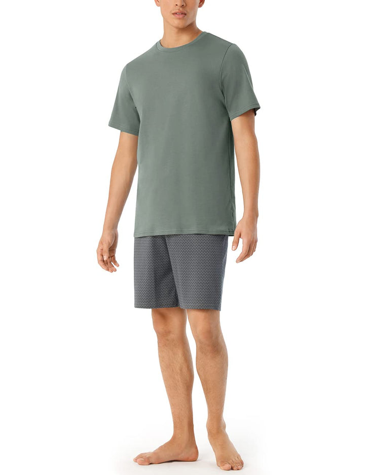 Schiesser Herren Schlafanzug Kurz Pyjamaset 64 Jade 2, 64 Jade 2