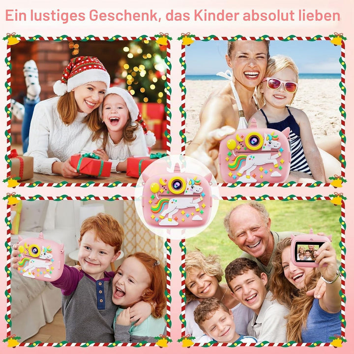 Kinderkamera Sofortbildkamera, 1080P HD Kinder Kamera mit 2,4"-Bildschirm & 32G TF Karte Sofortbildk