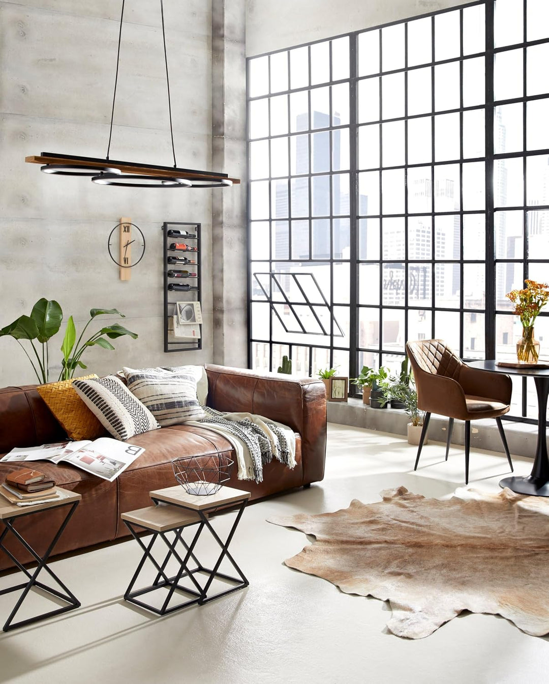 EGLO LIVING Decke Longlac, Kuscheldecke im Industrial Design, Wolldecke für Couch, Sofadecke aus Bau