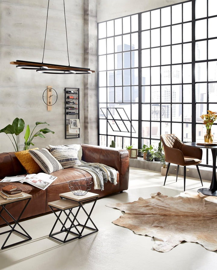 EGLO LIVING Decke Longlac, Kuscheldecke im Industrial Design, Wolldecke für Couch, Sofadecke aus Bau