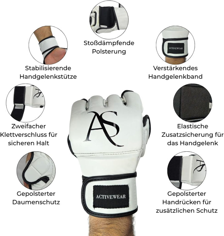 Pro Strike MMA Handschuhe – 100% Echtleder | AS Activewear | Ideal für MMA, Sparring &amp; Sandsacktrain