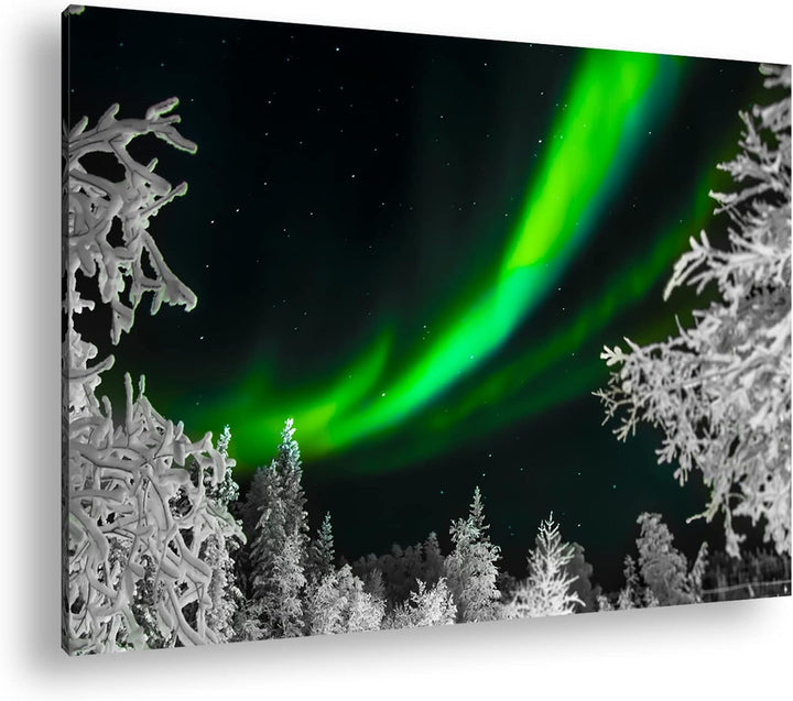 deyoli Atemberaubende Nordlichter Format:90x60 cm als Leinwandbild, Motiv fertig gerahmt auf Echthol