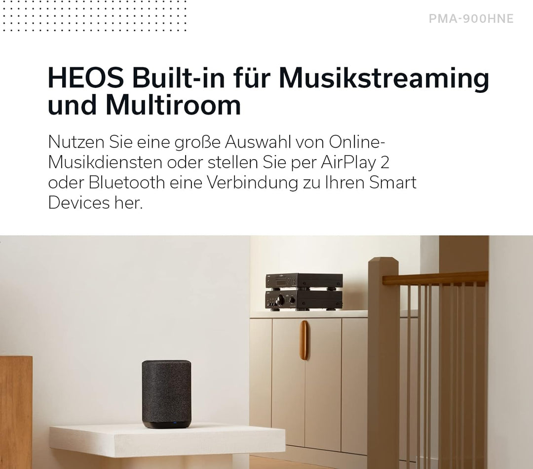 Denon PMA-900HNE HiFi Verstärker, Stereo Verstärker mit HEOS Built-in, 2x85W, eingebauter Phono-Vorv