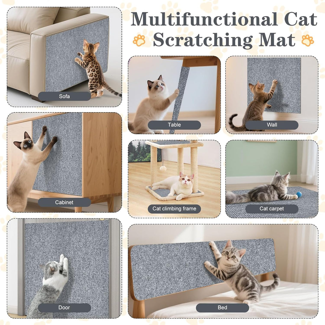 2 Stück Kratzmatte Selbstklebend, 200cmx40cm Kratzschutz Sofa Katze, Trimmbare Kratzschutz Wand, DIY