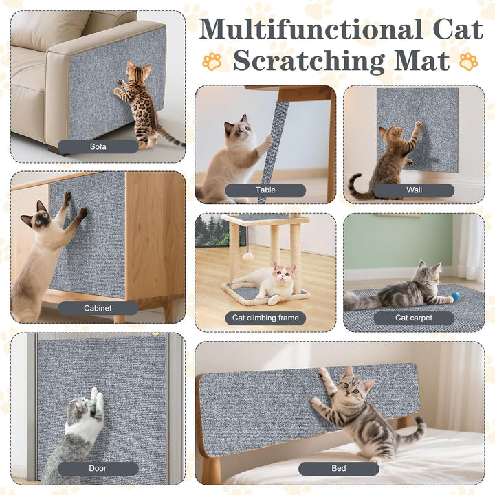 2 Stück Kratzmatte Selbstklebend, 200cmx40cm Kratzschutz Sofa Katze, Trimmbare Kratzschutz Wand, DIY