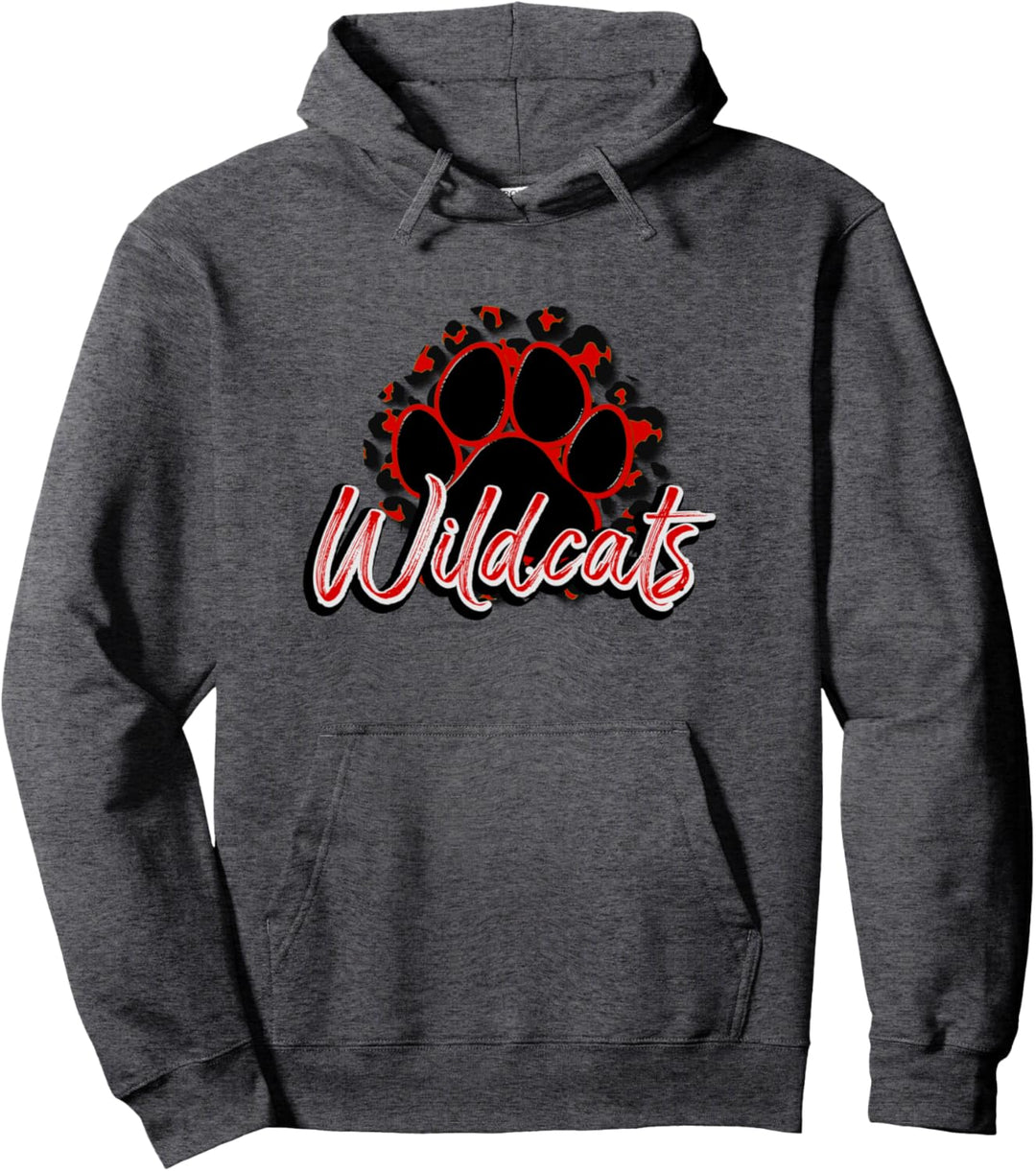 Wildcats Red Black Cheetah Schulsport Fan Teamgeist Pullover Hoodie