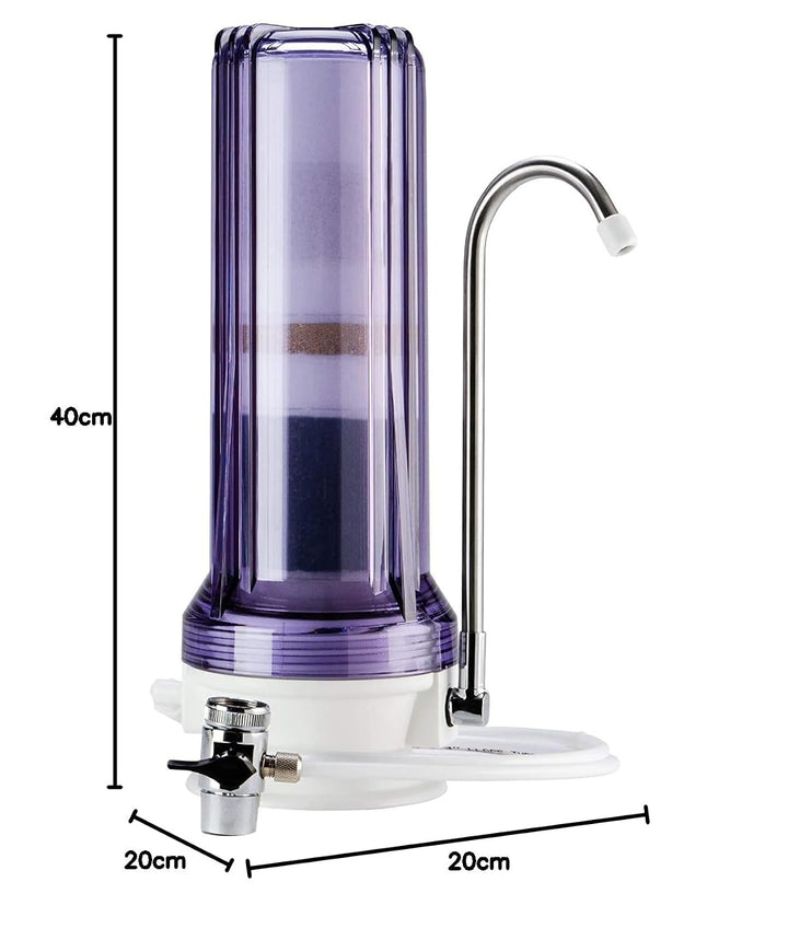 iSpring CT10-CL Mehrstufiges Aufsatzfiltersystem für Trinkwasser, Wasserfilter mit vielseitigem Wass