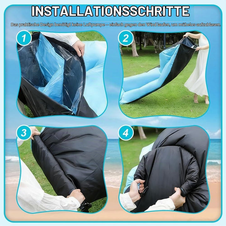 Aufblasbares Sofa, 230x70 cm Aufblasbare Liege, Wasserdichtes Camping Couch Aufblasbar, Tragbares Lu
