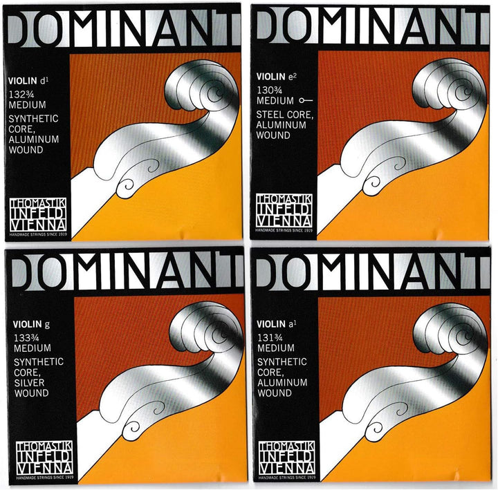 Dominant 1353/4 Violin Set 44259 Medium E Kohlenstoffstahl mit Aluminiumdraht , Einzelbett, Einzelbe