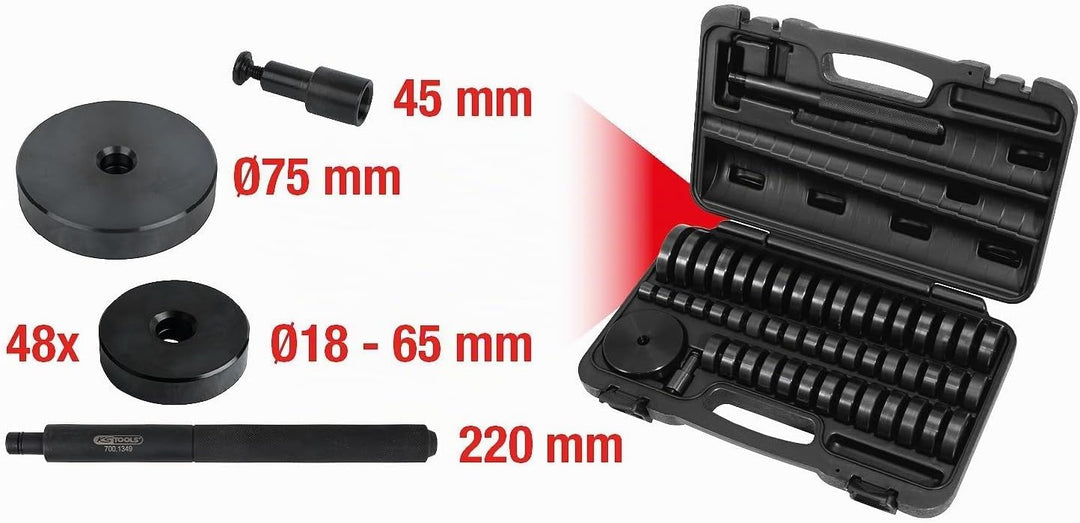 KS Tools 700.1350 Universal-Lager- und Buchsentreiber-Satz, 51-tlg.