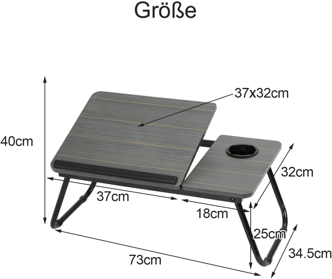 Trintion Faltbare Laptoptisch 55x32x25cm Notebooktisch Betttisch Klappbar Notebook Laptop Bett Table